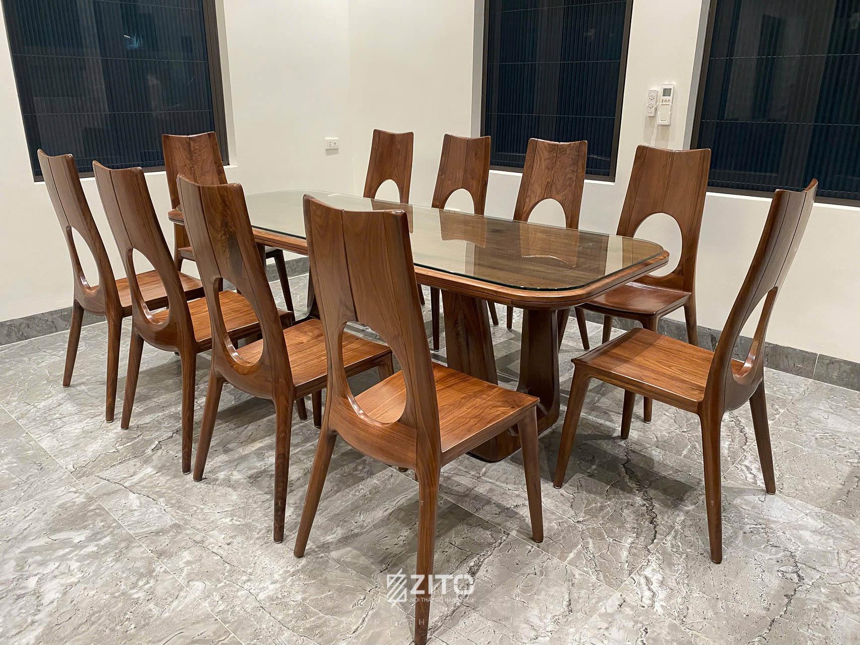 Bộ bàn ăn 10 ghế ZBA 608 & ZGA 618